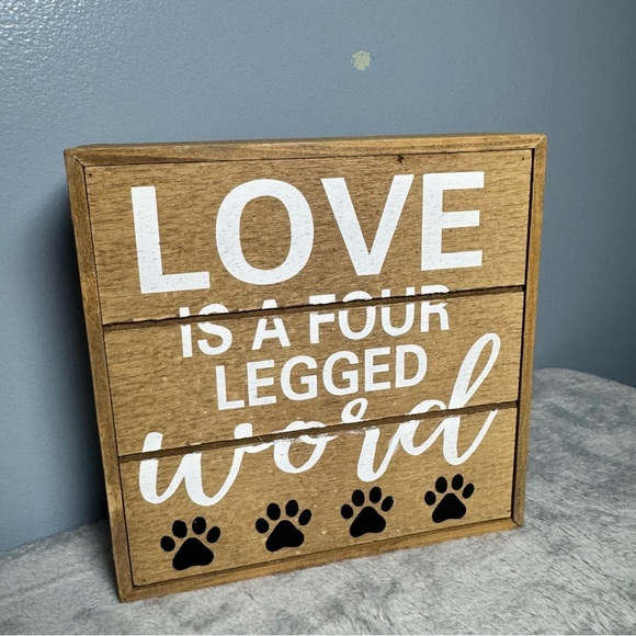 “Love Is a Four Legged Word” Pet Wall Sign | Rustic Dog Decor | New with Tag - Picture 3 of 5